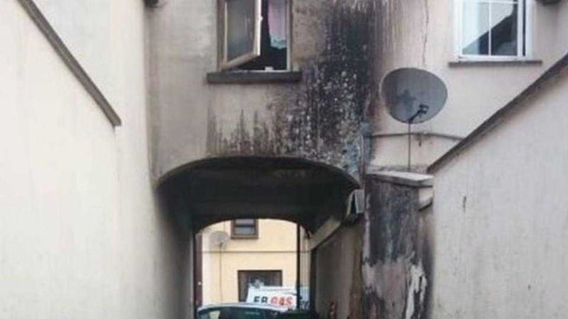 Part of the child&#39;s bedroom `collapsed&#39; after an arsonist set rubbish and furniture alight in a covered alleyway 