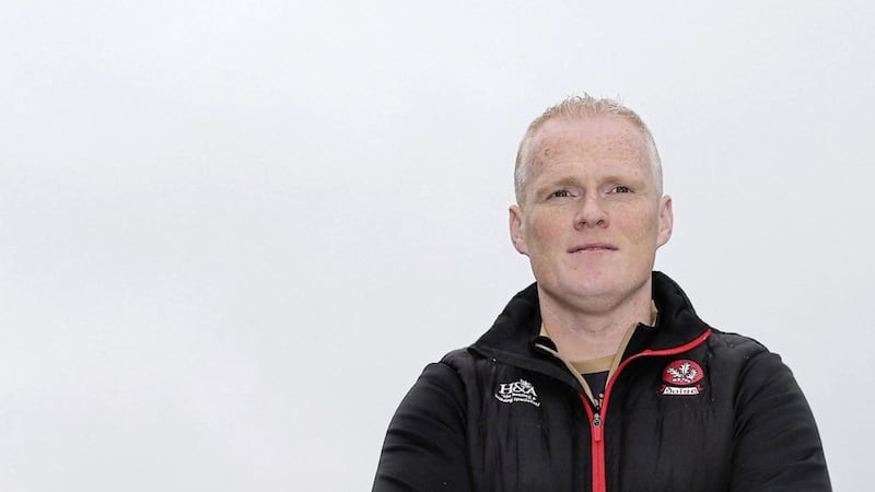 Derry senior football manager Damian McErlain at the Derry GAA press night at Owenbeg.<br /> Picture Margaret McLaughlin