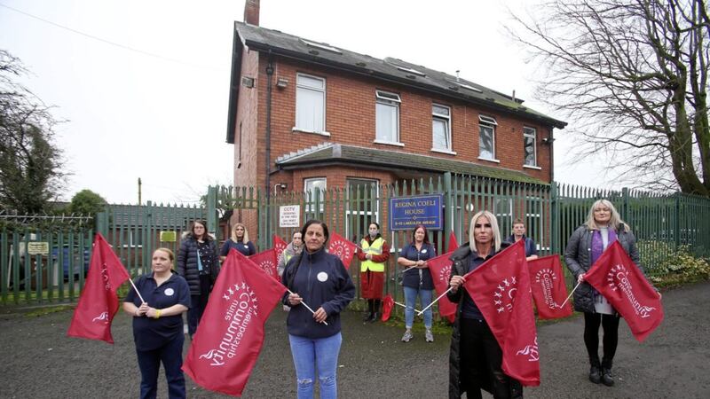 Regina Coeli House in west Belfast where staff have been holding a &#39;work-in&#39; for several weeks. File picture by Mal McCann 
