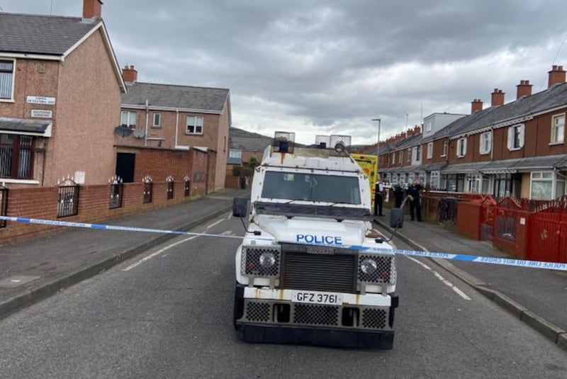 &nbsp;Police at scene of a shooting in north Belfast. Picture by Mal McCann