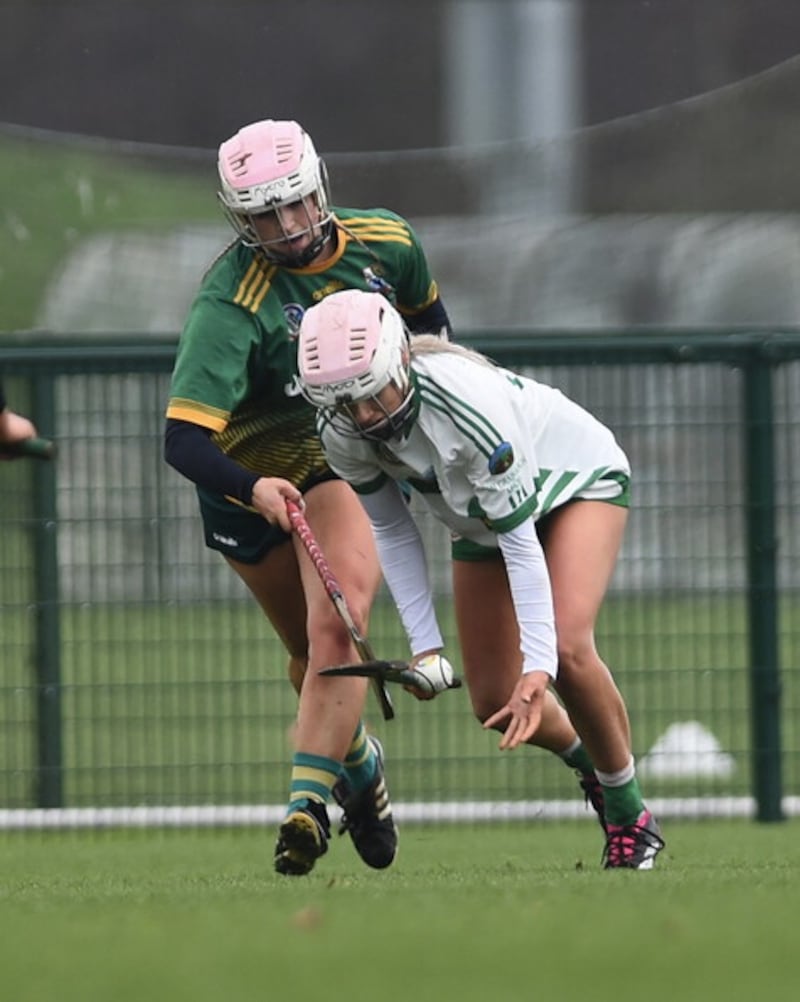 Granemore's Rachael Merry wins the ball in front of Knockananna’s Aine Byrne 