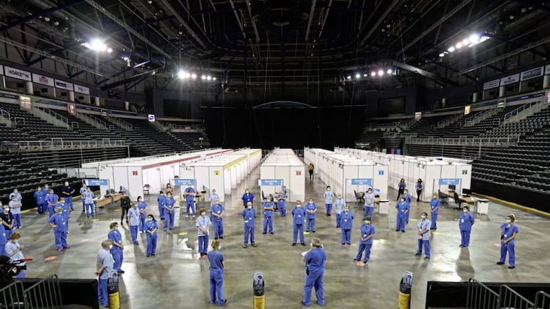 The SSE Arena in Belfast has opened as a mass vaccination centre for Northern Ireland. It will operate from 8am to 8pm seven days a week initially and may be extended until 10pm. Picture by Hugh Russell 