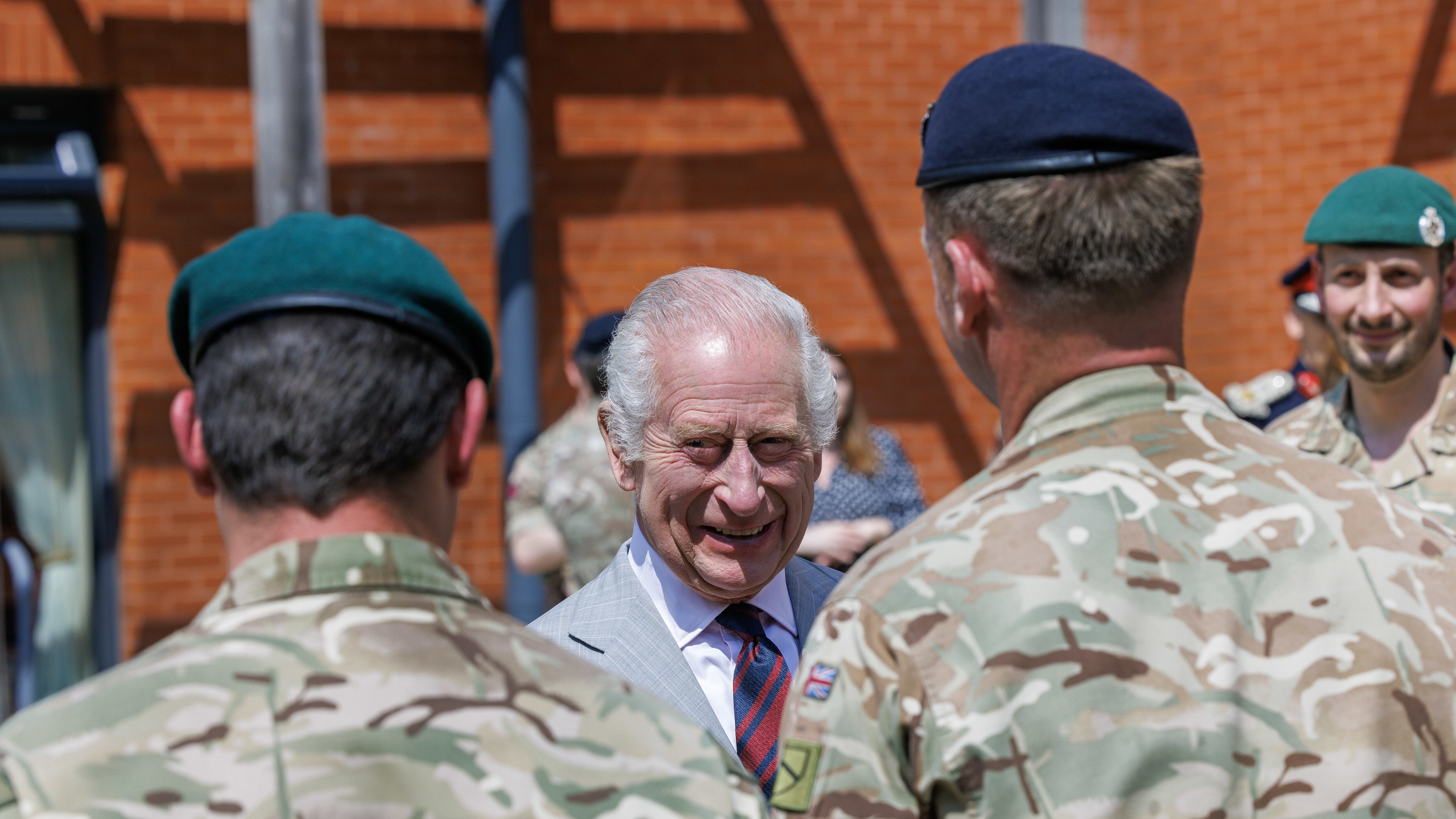 The King during a visit to Gibraltar Barracks