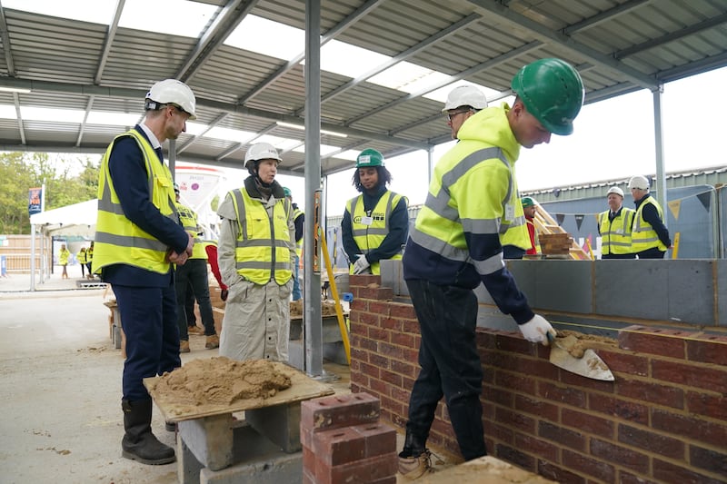 The Princess Royal meets apprentices tackling the skills gap and housing shortage during a visit to the NHBC Training Hub in Cambridge