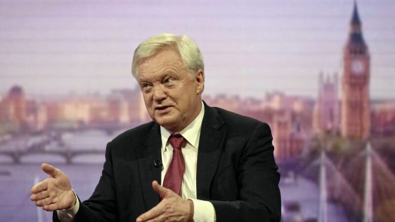 Brexit Secretary David Davis on the BBC One current affairs programme, The Andrew Marr Show. Picture by Jeff Overs, BBC, Press Association 