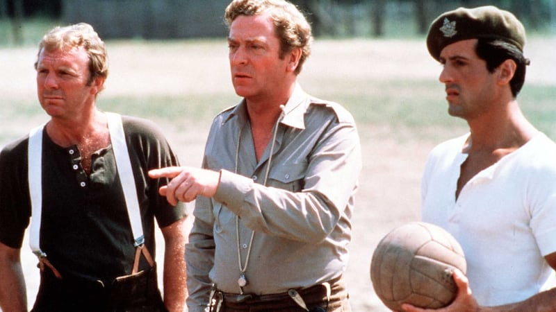 Bobby Moore (left) along with actors Michael Caine and Sylvester Stallone during the filming of Escape to Victory &nbsp;