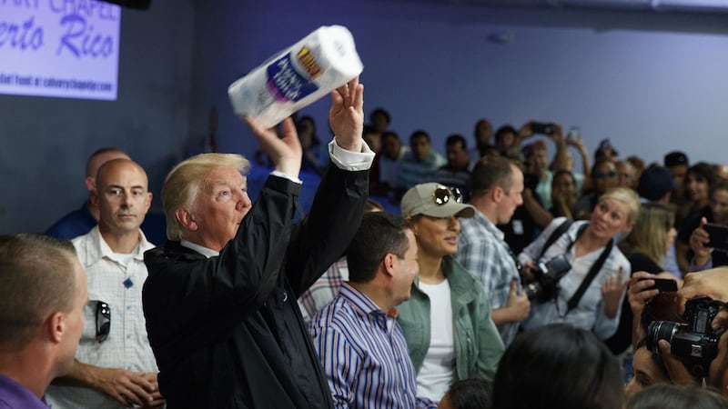 “How would you feel if Trump had thrown paper towels to the hurricane victims in Texas and Florida?”