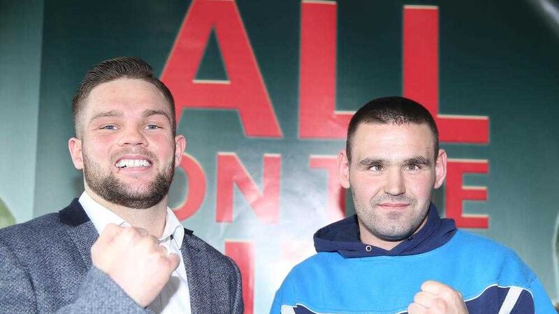 Conrad Cummings (left) and Alfredo Meli fought for the Irish middleweight title last year 