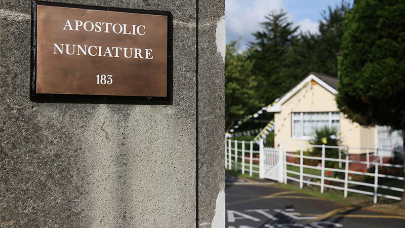 The gates to the Apostolic Nunciature of the Holy See on the Navan Road in Dublin where Pope Francis will stay during his visit to the Republic&nbsp;