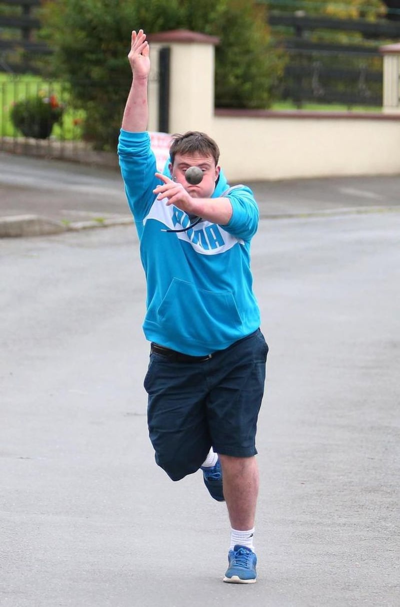 The All-Ireland Unlimited Road Bowling finals in Madden, Co Armagh featuring special needs competitors from all over Ireland. Picture by Mal McCann 