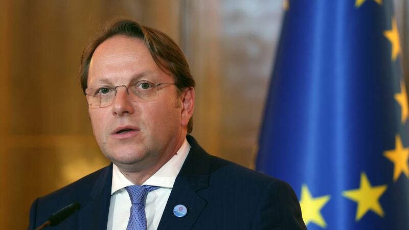 EU Commissioner Oliver Varhelyi mad the announcement on EU payments on Monday (Franc Zhurda/AP/PA)