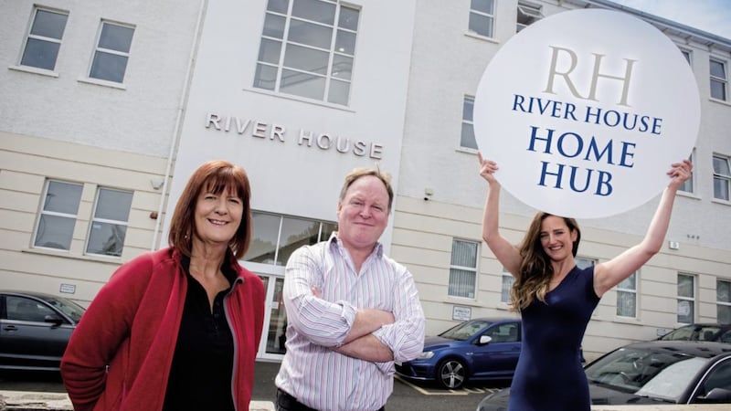 Carly Lindsay (right) of Causeway Coast Therapies which is located within River House, alongside Nigel and Gillian Wilson 