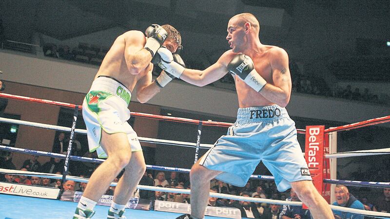 Alfredo Meli (right) was last in action fighting out a draw with Conrad Cummings in Belfast in November