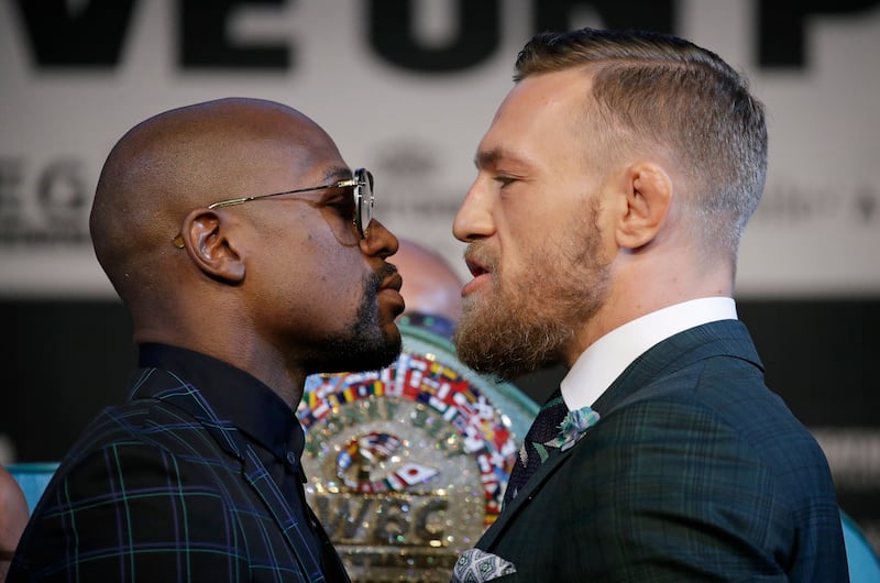 Floyd Mayweather and Conor McGregor ahead of their bout