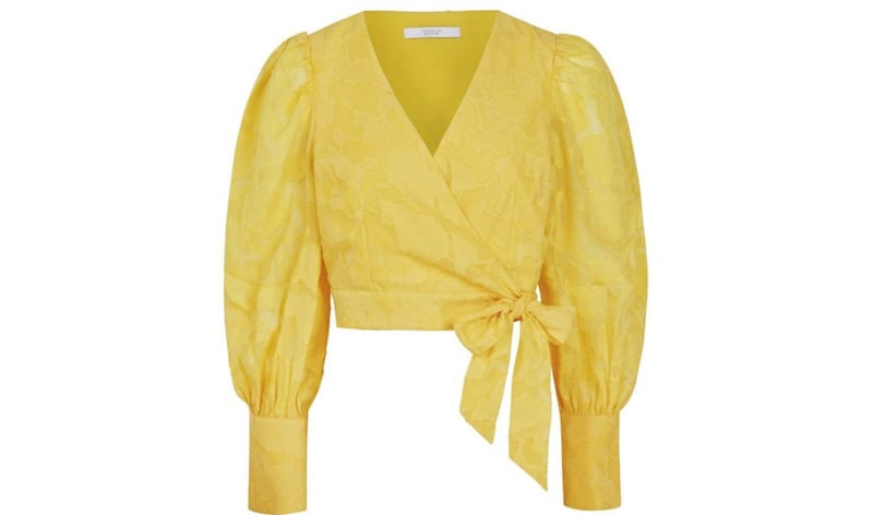 Michelle Keegan Burnout Ruched Blouse in Yellow, &pound;19.25 (was &pound;35), Very 