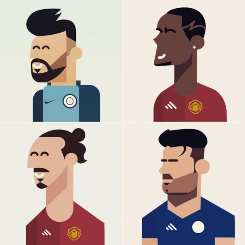Sergio Aguero, Paul Pogba, Zlatan Ibrahimovic and Diego Costa