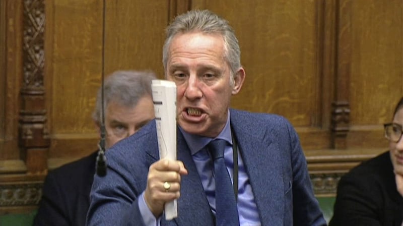 DUP MP Ian Paisley speaking yesterday at Westminster  