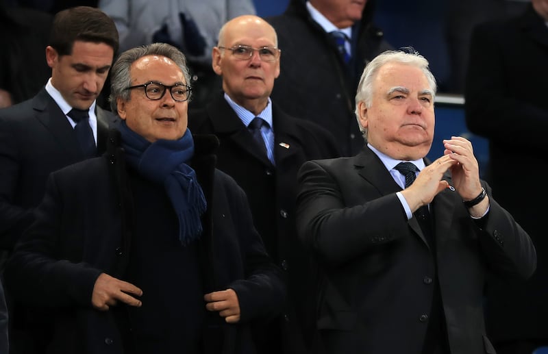 Farhad Moshiri, front left, first invested in Everton in 2016