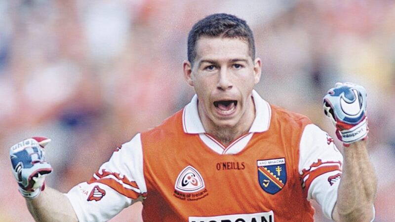 Diarmaid Marsden celebrates during his playing days with Armagh&nbsp;