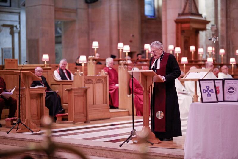 Former Methodist President, the Rev Dr Harold Good, spoke about humility and hope for reconciliation at the Irish Council of Churches centenary service. Picture by Frank Dillon Photography 