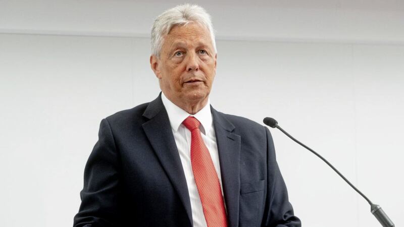 Former First Minister Peter Robinson delivered his first public lecture at Queen&#39;s University Belfast. Picture by Queen&#39;s University Belfast/PA Wire 