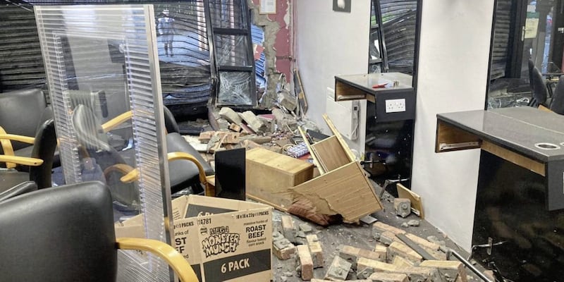 There was extensive damage to the interior, with furniture and fittings smashed and large chunks of masonry 