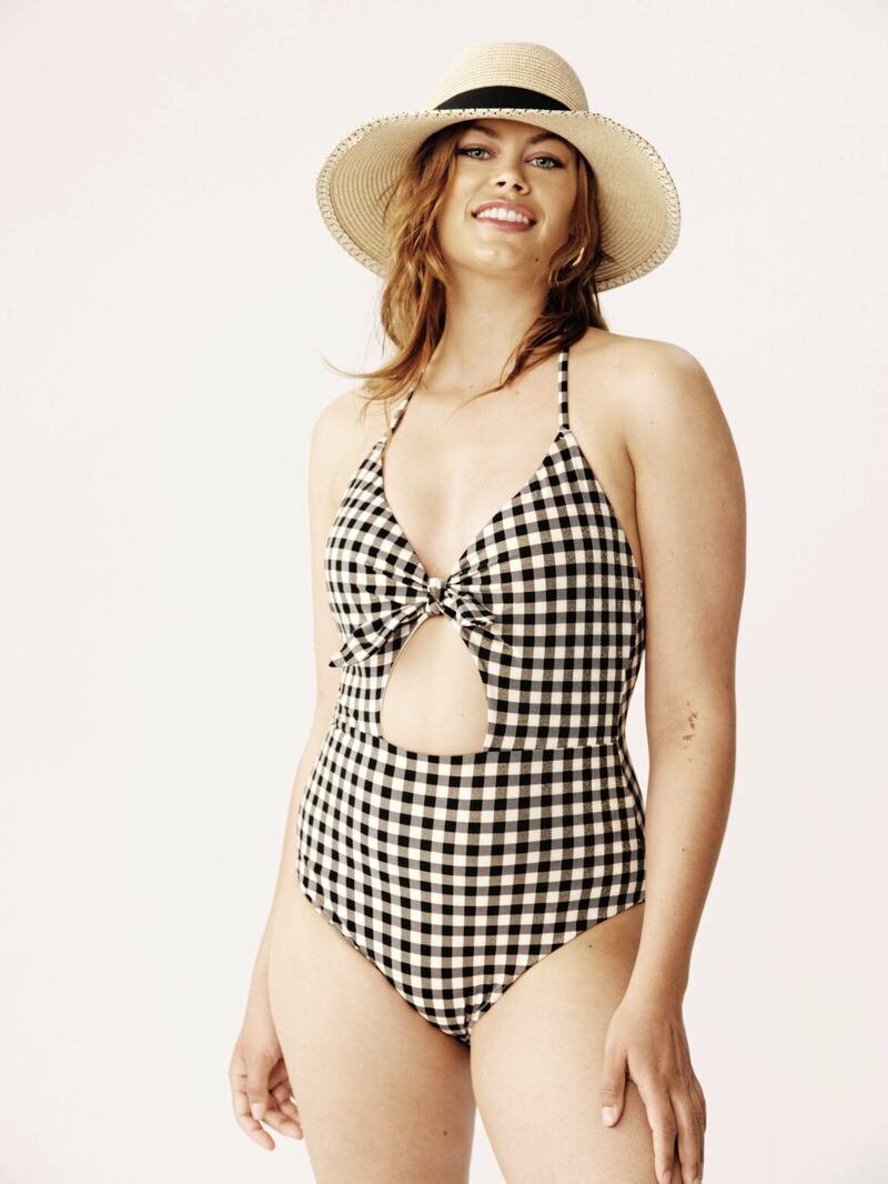 George Black Gingham Cut Out Swimsuit, &pound;16, available from Asda