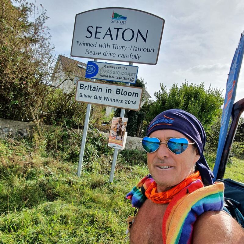Mick Cullen, known as Speedo Mick, will seek to give away up to £250,000 from his own foundation during a 2,000 mile, five-month trek across the UK and Ireland
