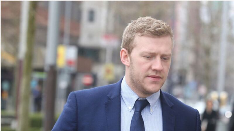Stuart Olding arriving at court this morning. Picture by Hugh Russell