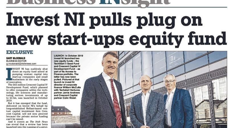 How the Irish News broke the story of the suspension of Crescent IV and probe into an earlier equity fund 