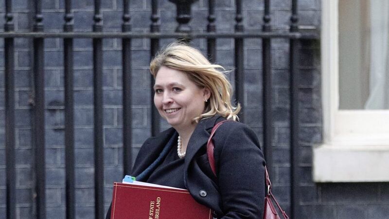 UPDATE: Secretary of State Karen Bradley arrives at 10 Downing Street yesterday for a cabinet meeting. Above left, Sinn F&eacute;in deputy leader Michelle O&rsquo;Neill 					                   MAIN Picture: Jonathan Brady/PA   