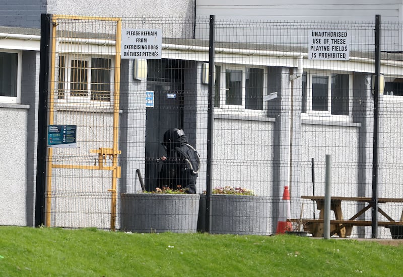 The scene of a security alert at the Henry Jones playing fields earlier this week where the East Belfast GAA team train. Picture Mal McCann