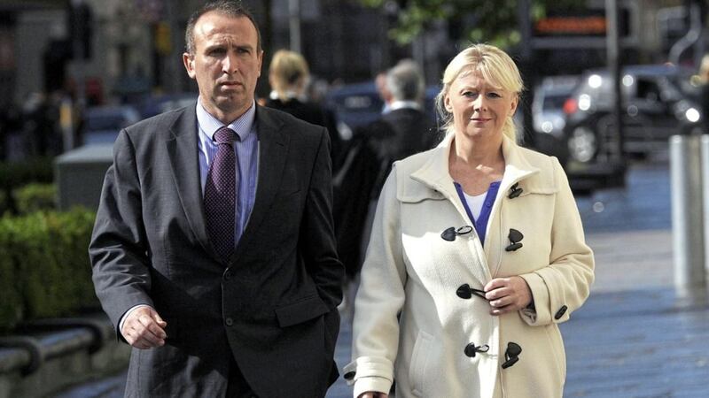 Karen Walsh arriving at Belfast Crown court with her husband Richard Durkin, pictured in 2011, at her trial. Picture by Pacemaker 