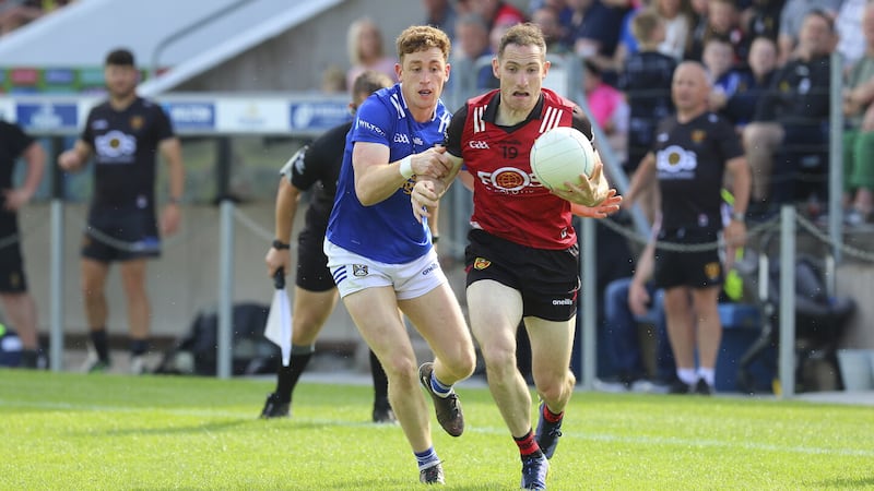 Rory Mason was exceptional in Down's Tailteann Cup quarter-final victory over Cavan last Saturday. Picture by Louis McNally