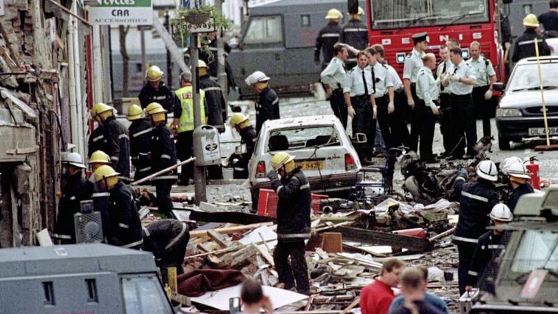 The aftermath of the 1998 Real IRA bomb in Omagh. Picture by Paul McErlane/PA Wire 