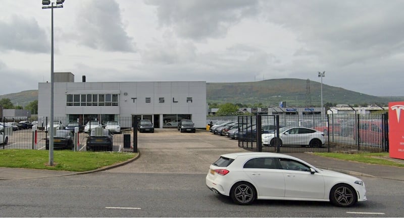 Tesla's current service centre on Belfast's Boucher Road.