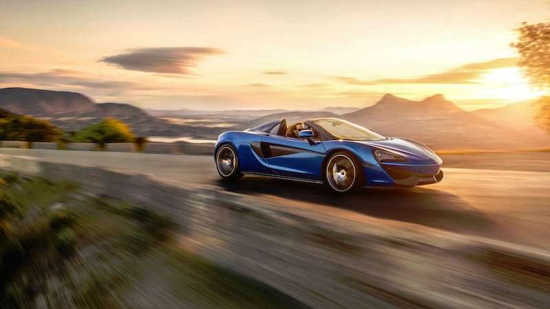 The McLaren 570S Spider deals with the&nbsp;0-62mph sprint in 3.2 seconds; 0-124mph takes 9.6 seconds      and the top speed is 204mph - identical to the hard top. Top speed with      the roof down is 196mph...