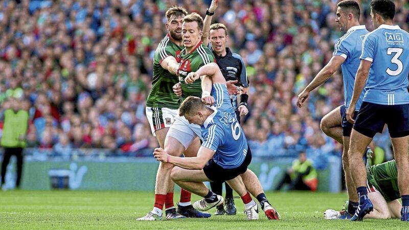 Mayo&#39;s Donal Vaughan was harshly criticised for his sending off in the All-Ireland final Picture by Seamus Loughran 
