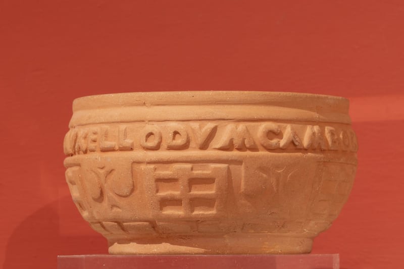 A ceramic replica of the Rudge Cup