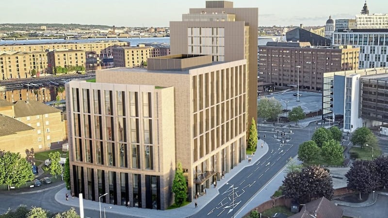 CGI image of the proposed new hotel in Liverpool on which McAleer &amp; Rushe will be the main contractor 