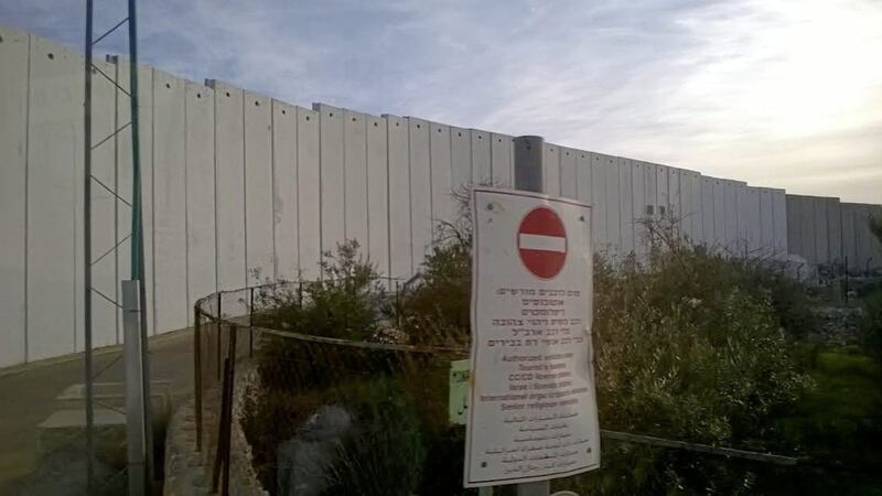 A section of the &#39;separating wall&#39; near Bethlehem 
