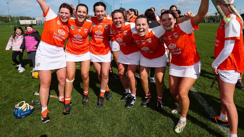 Very Camogie League Division 3A Final, Abbotstown, Dublin 13/4/2024
Laois vs Armagh
Armagh players celebrate after the game
Mandatory Credit ©INPHO/Lorraine O’Sullivan