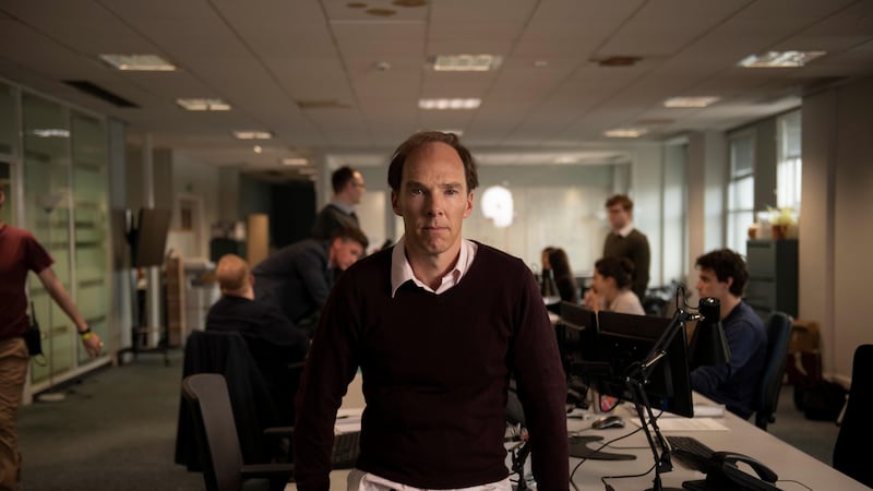 Cumberbatch is pictured with a receding hairline for his new role.