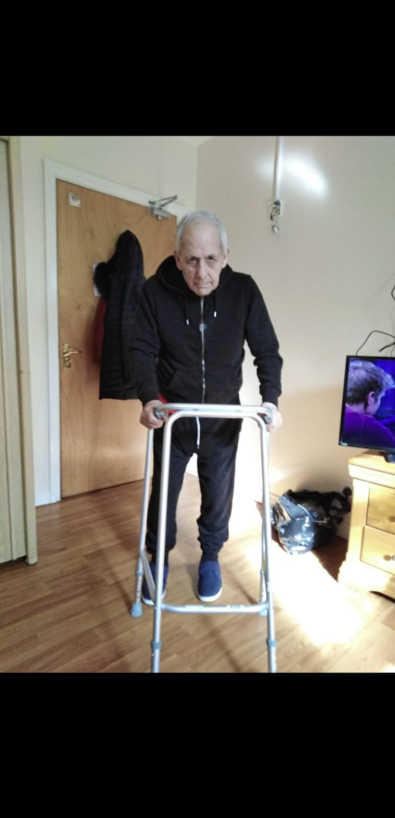 Care home resident James Devine pictured in Colinvale Nursing Home, from where he went missing last November 