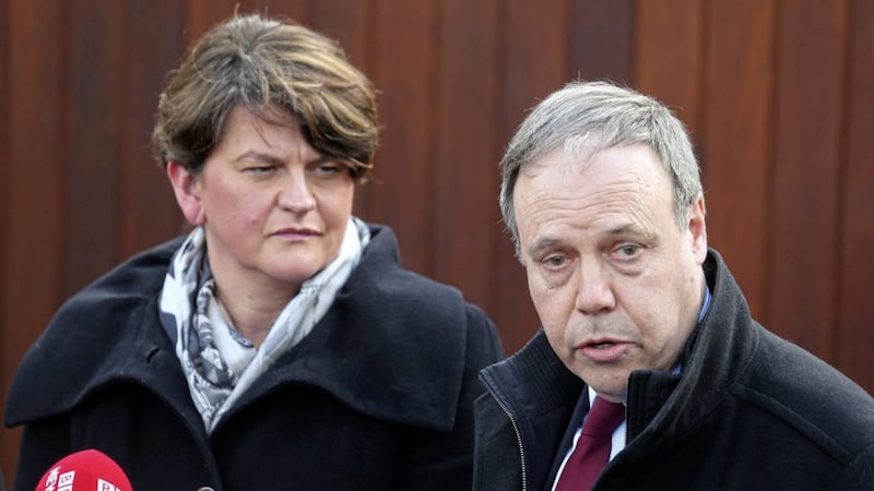 Having backed the DUP into a Brexit cul-de-sac, Arlene Foster and Nigel Dodds are now digging a hole at the end of the cul-de-sac. Picture by Mal McCann 