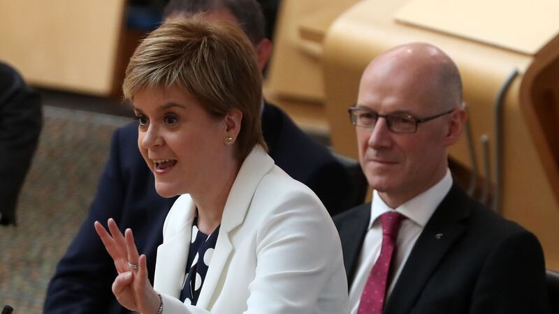 First Minister Nicola Sturgeon during FMQs at the Scottish Parliament in Edinburgh. PRESS ASSOCIATION Photo. Picture date: Thursday June 15, 2017&nbsp;
