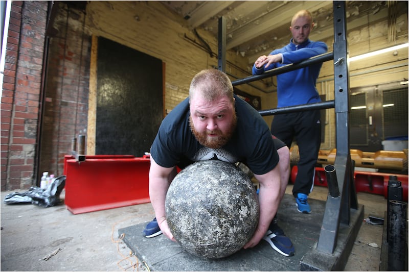 'Michael has the potential to wipe all these boys out': Joe Downey has total faith in his brother to go to the very top of the strongman world. Picture by Hugh Russell
