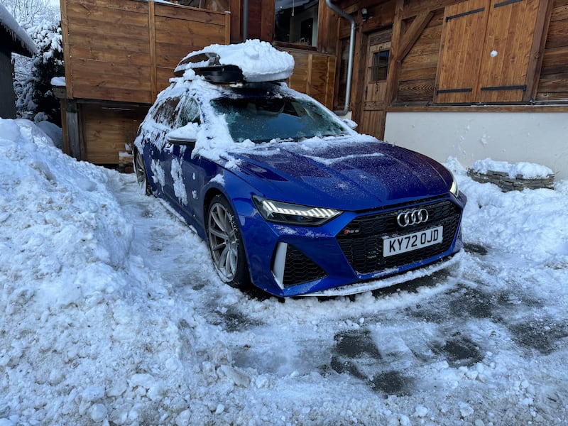 A turbocharged V8 engine gives the RS6 plenty of grunt to get through the snow