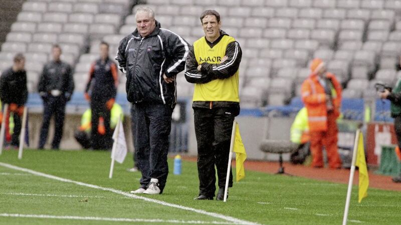 Paul Grimley, pictured with Kieran McGeeney, has been hugely impressed by Armagh this year 