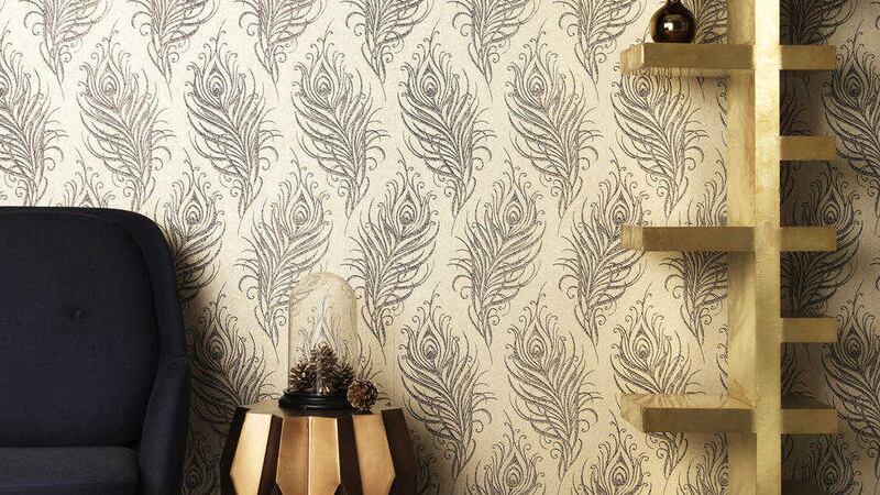 Quill wallpaper, in gold, 20 a roll, available from Graham and Brown 